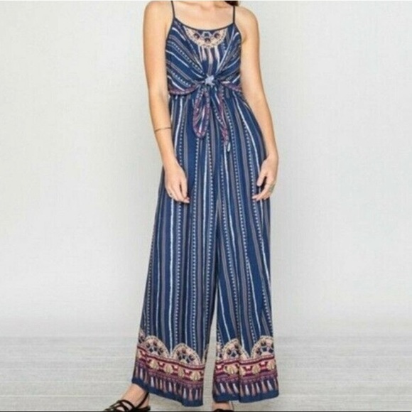 Flying Tomato Pants - FLYING TOMATO Blue Stripe Jumpsuit